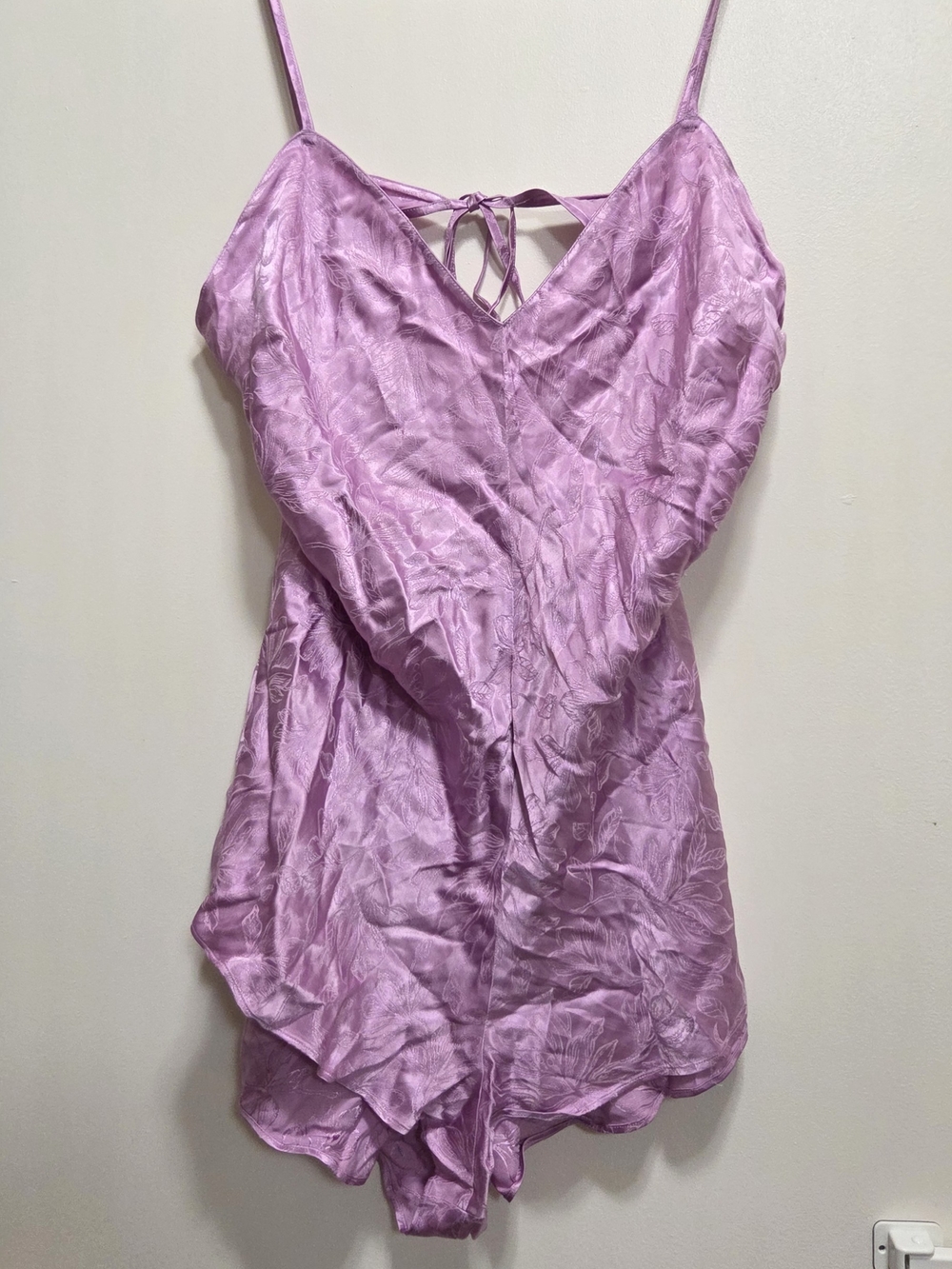 Victoria's Secret NWT Lilac Satin Romper XL